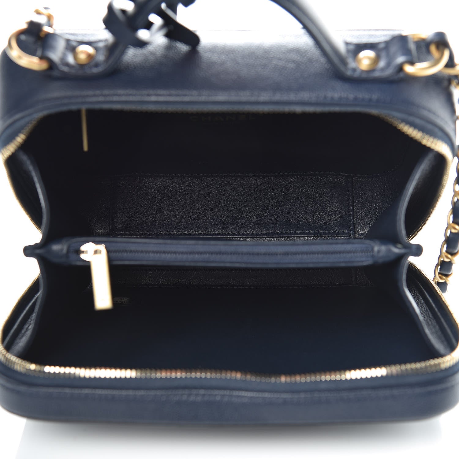 Chanel Caviar Quilted Medium CC Filigree Vanity Case Navy 5 of 11