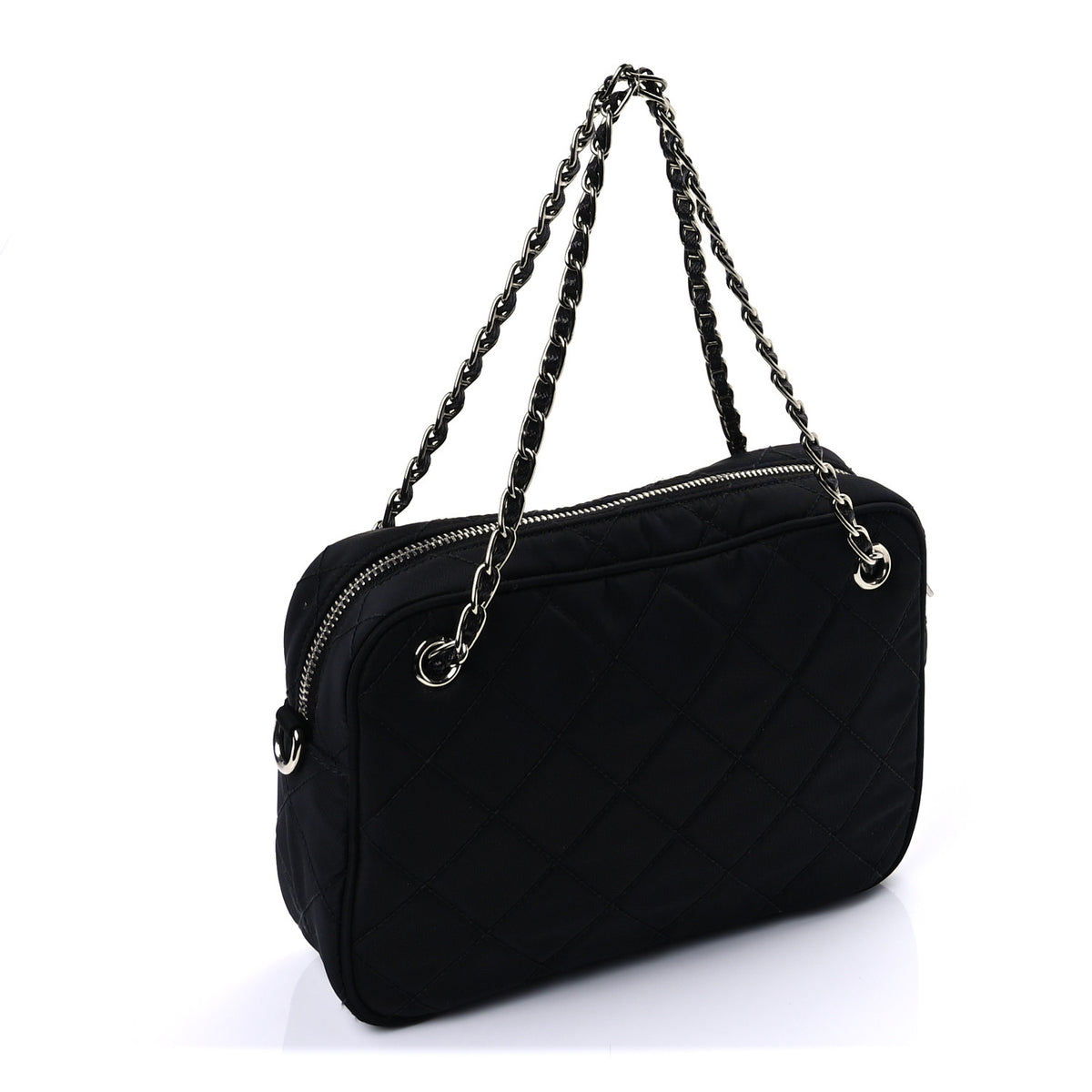 Prada Nylon Tessuto Impuntu Quilted Bandoliera Crossbody Bag Black 2 of 8