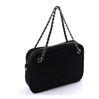 Prada Nylon Tessuto Impuntu Quilted Bandoliera Crossbody Bag Black 2 of 8