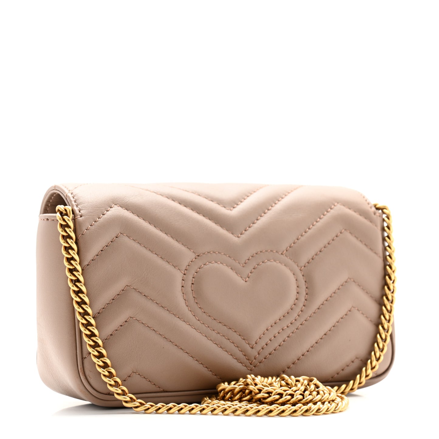 Calfskin Matelasse Super Mini GG Marmont Shoulder Bag Porcelain Rose