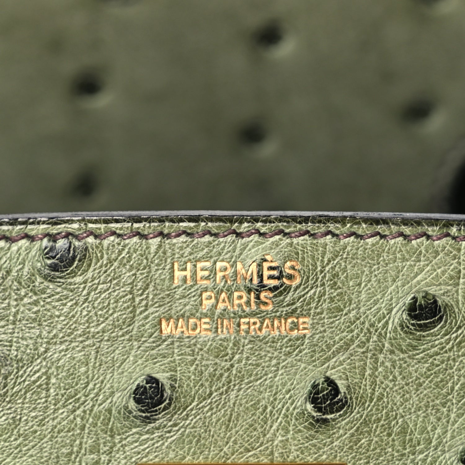 Hermes Ostrich Birkin 35 Vert Olive 5 of 9