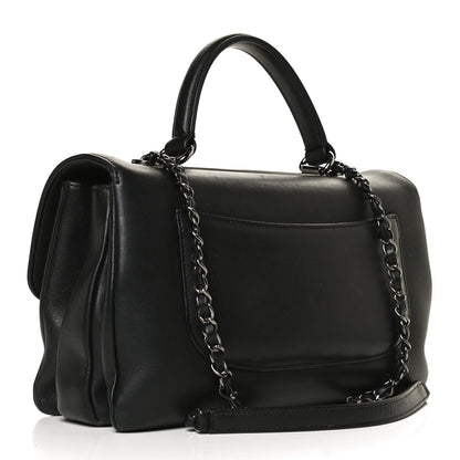 Chanel Calfskin Medium Trendy CC Dual Handle Flap Bag Black 3 of 13