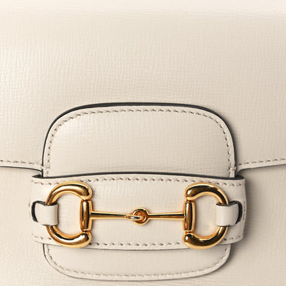 Gucci Azalea Calfskin Web Mini Horsebit 1955 Shoulder Bag Mystic White 7 of 9