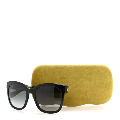 Gucci Acetate Square Frame Web Glitter Sunglasses GG0034S Black Green 7 of 7