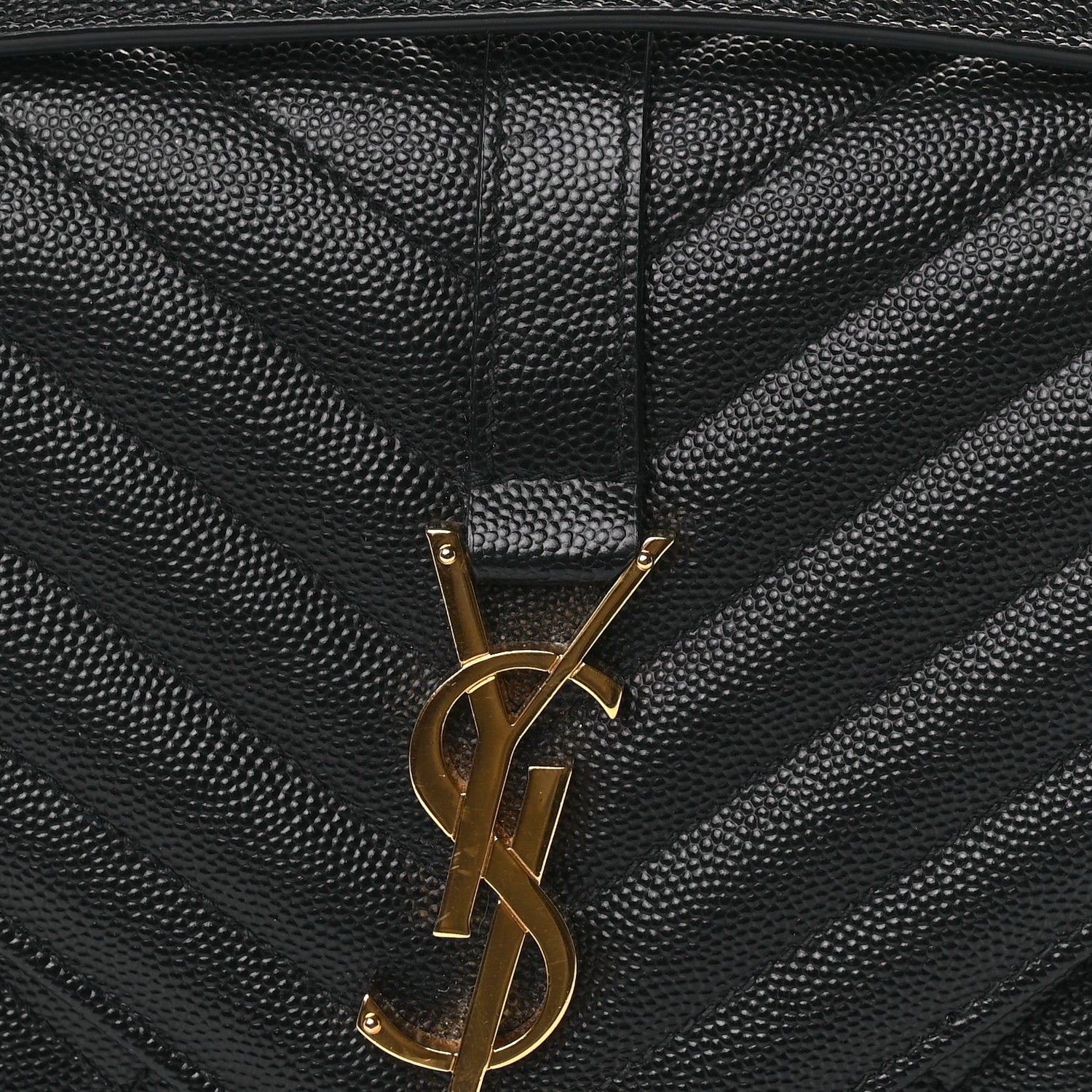 Saint Laurent Grain De Poudre Textured Mixed Matelasse Triquilt Medium Monogram Satchel Black 6 of 8
