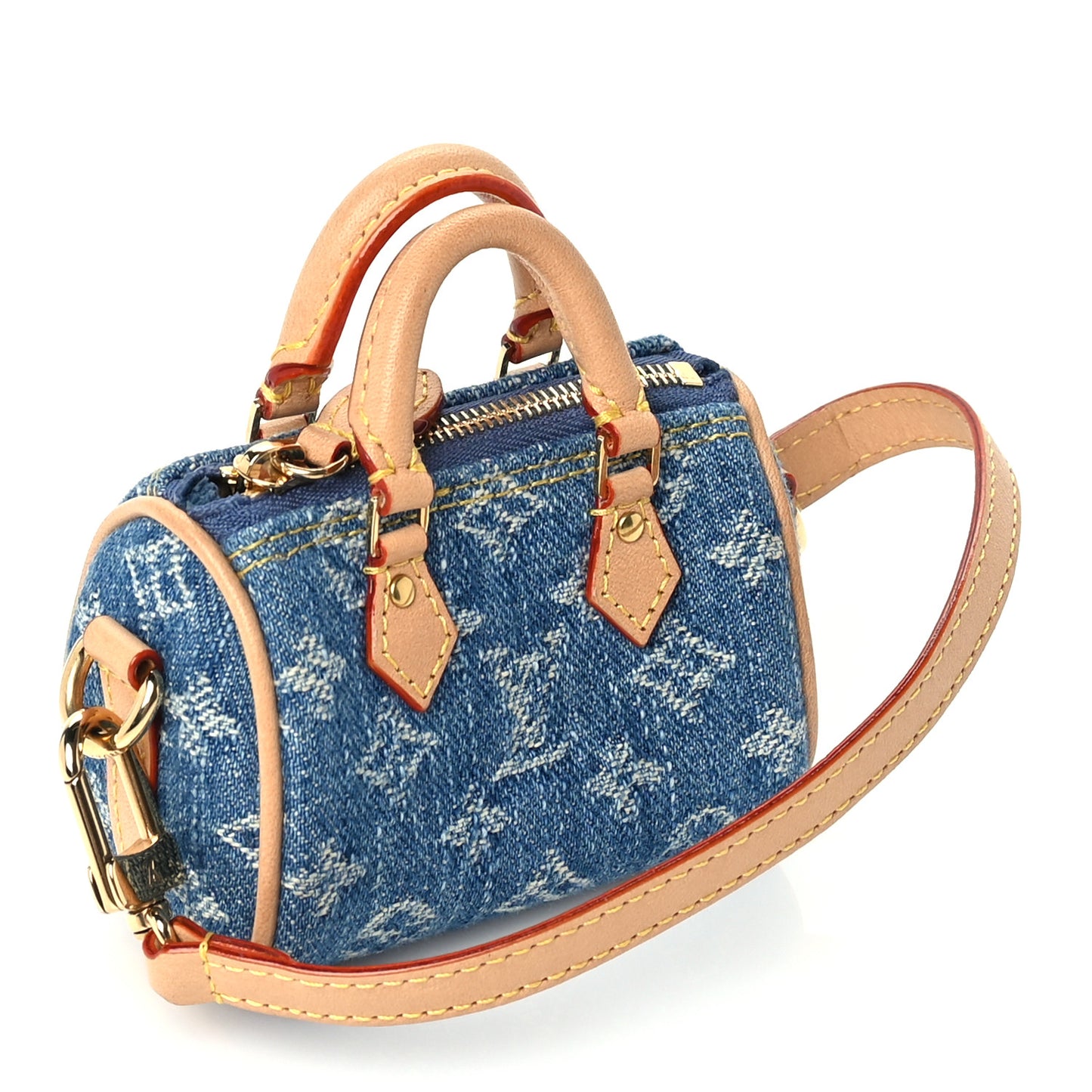 Monogram Micro Speedy Bag Charm Denim Sunset Blue