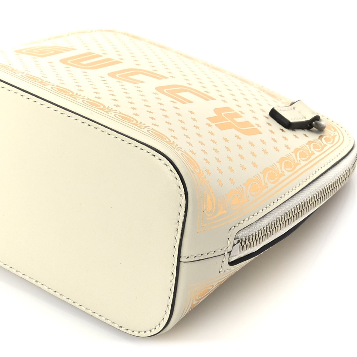 Gucci X SEGA Calfskin GUCCY Stars Mini Dome Shoulder Bag  Mystic White Gold 9 of 9