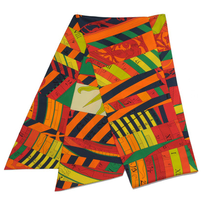 Hermes Silk Astrologie Nouvelle Maxi Twilly Orange Vert Rouge 1 of 5