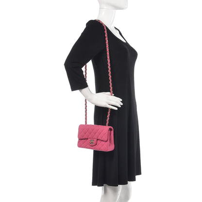 Chanel Jersey Quilted Mini Rectangular Flap Pink 2 of 9