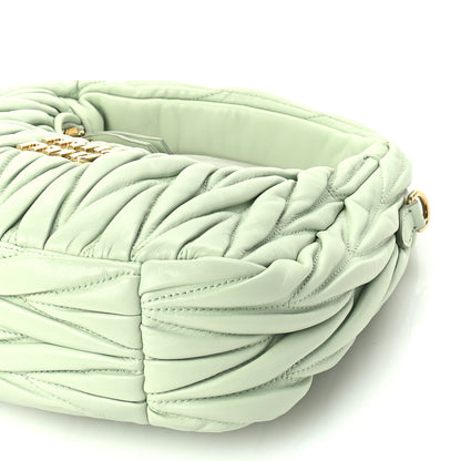 Miu Miu Nappa Matelasse Small Wander Hobo Acqua 16 of 16