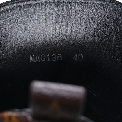 Louis Vuitton Suede Calfskin Monogram Laureate Platform Desert Boots 40 Black 8 of 10