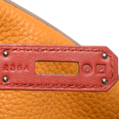 Hermes Taurillon Clemence Swift Tri-Color Birkin 35 Rose Jaipur Gris Tourterelle Moutarde 7 of 10