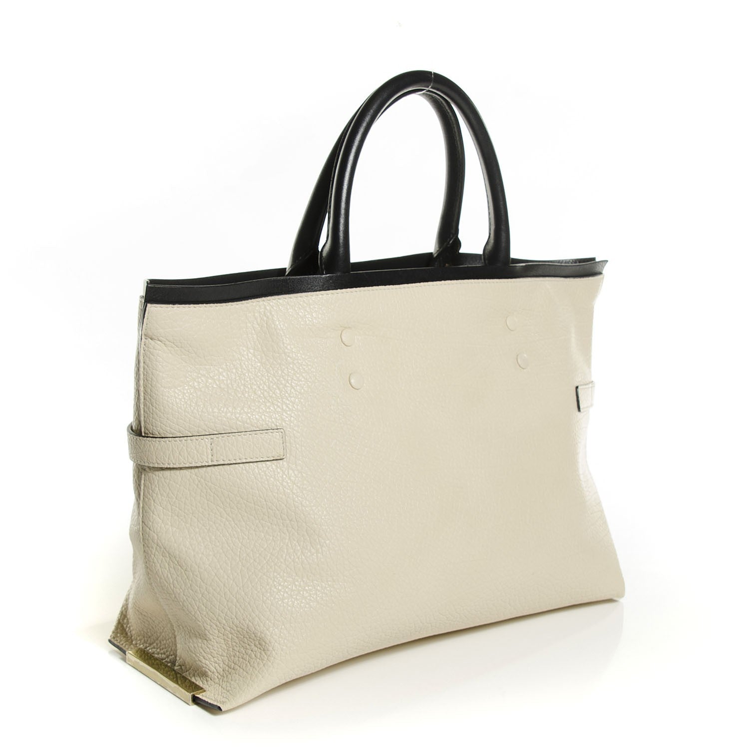 Chloe Grained Leather Large Charlotte Tote Huskey White 3 of 7