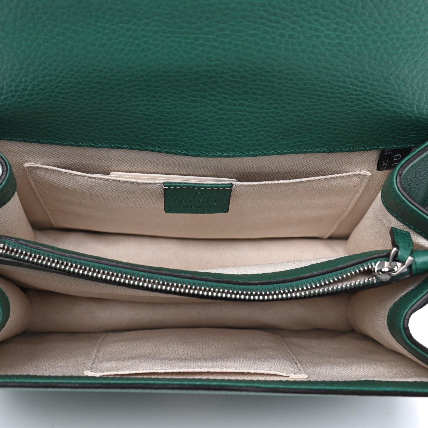 Dollar Calfskin Crystal Web Medium Dionysus Bamboo Top Handle Bag Emerald