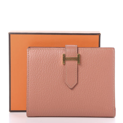 Hermes Chevre Mysore Bearn Compact Wallet Crevette 9 of 9