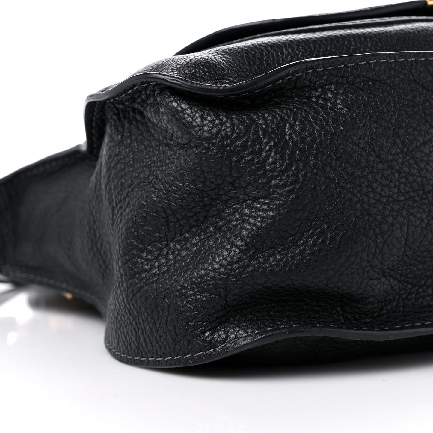 Calfskin Medium Marcie Satchel Black