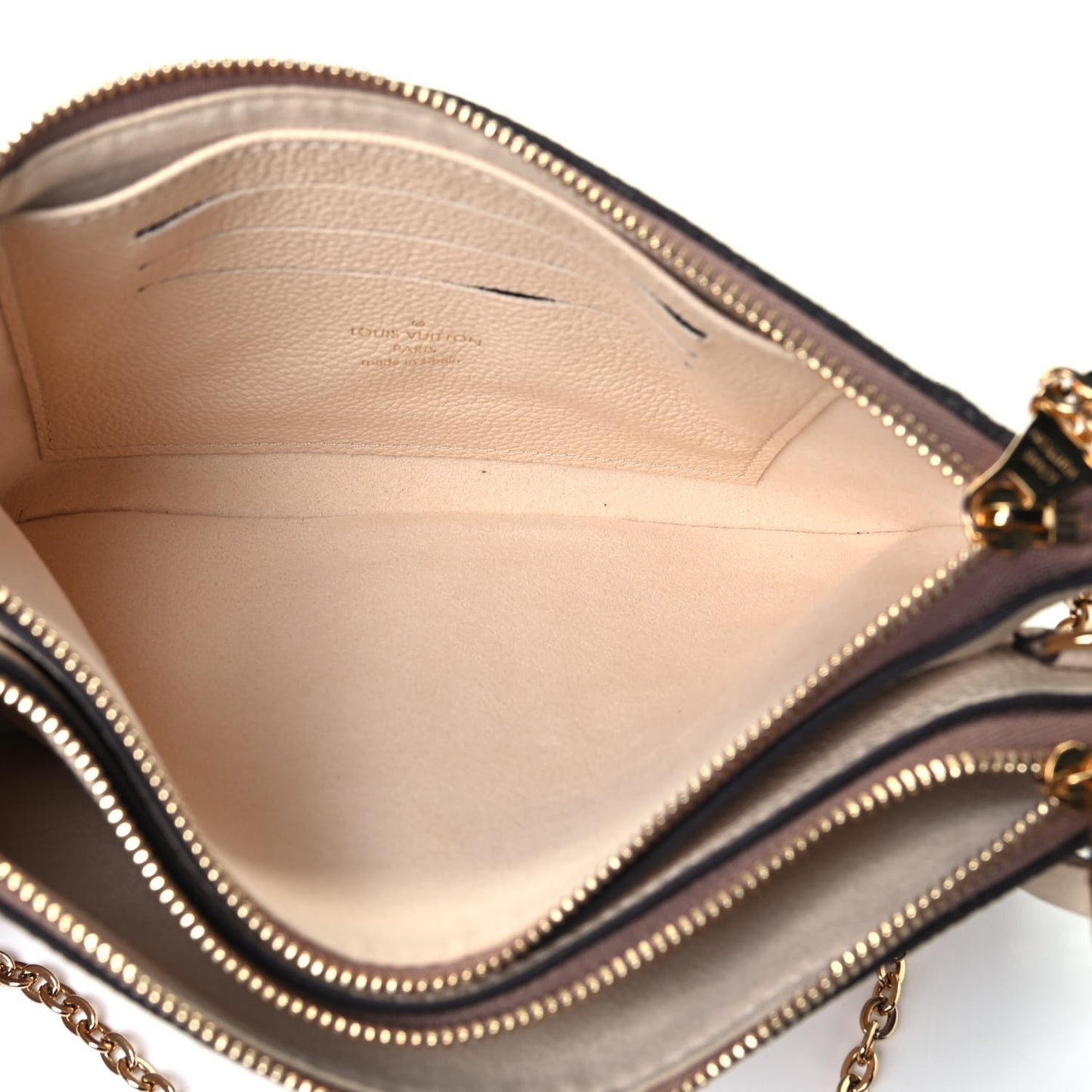 Empreinte Monogram Giant Double Zip Pochette Creme Bois De Rose