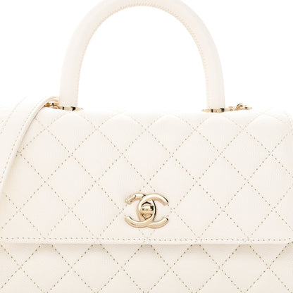 Chanel Caviar Quilted Mini Coco Handle Flap White 8 of 11