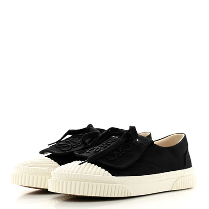 Loewe Jacquard Anagram Calfskin Flap Sneakers 35 Black 4 of 11