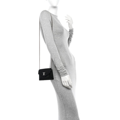 Louis Vuitton Soft Calfskin Mini My Lockme Chain Pochette Black 2 of 10