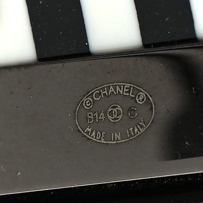 Chanel Resin CC Cuff Bracelet Black White 5 of 5