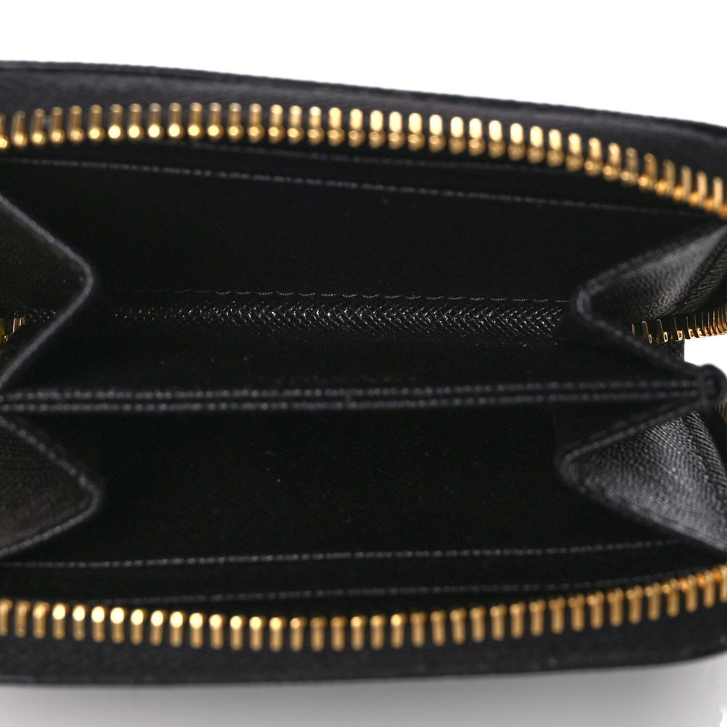 Prada Saffiano Compact Zip Around Wallet Black 5 of 8