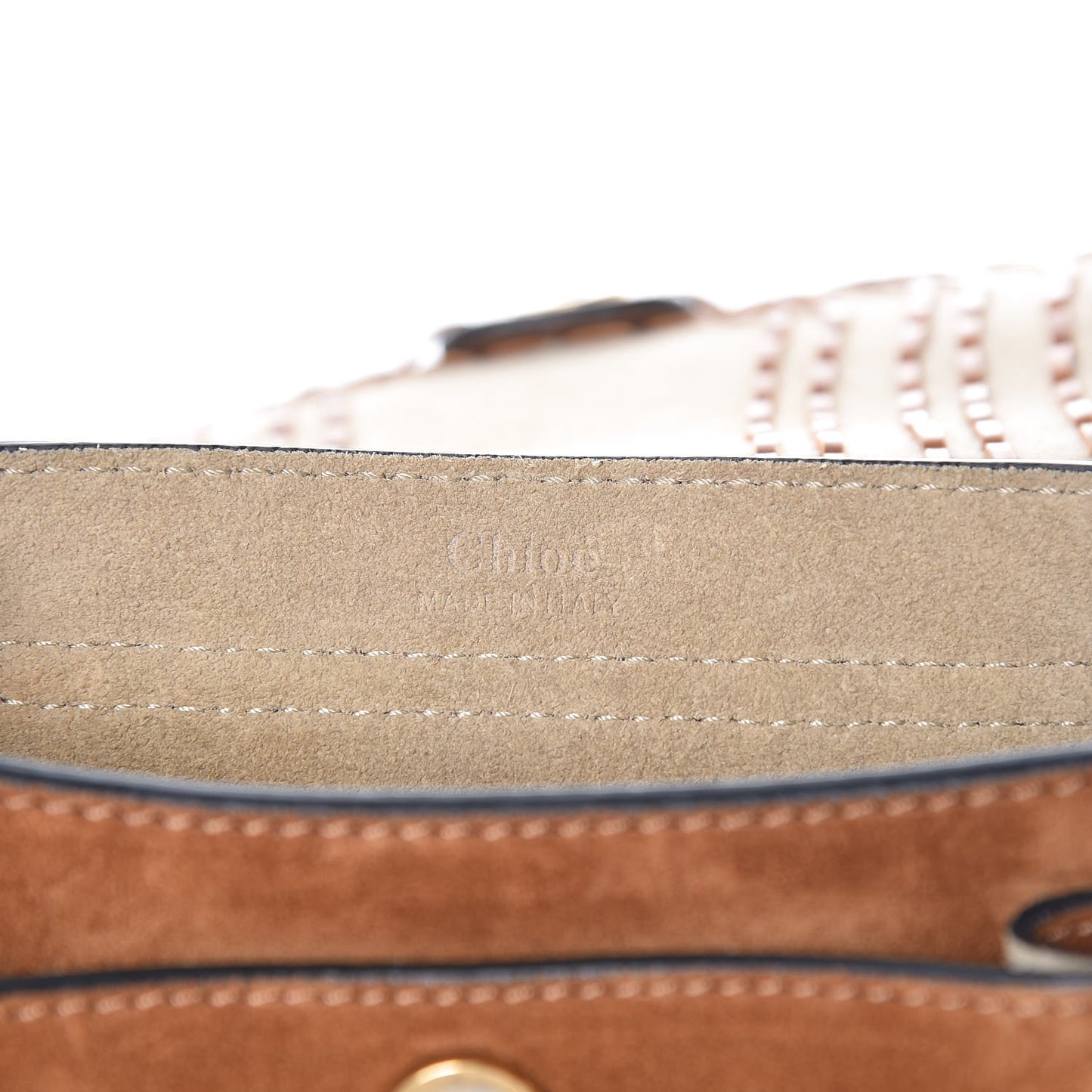 Suede Calfskin Braided SMini Hudson Shoulder Bag Caramel