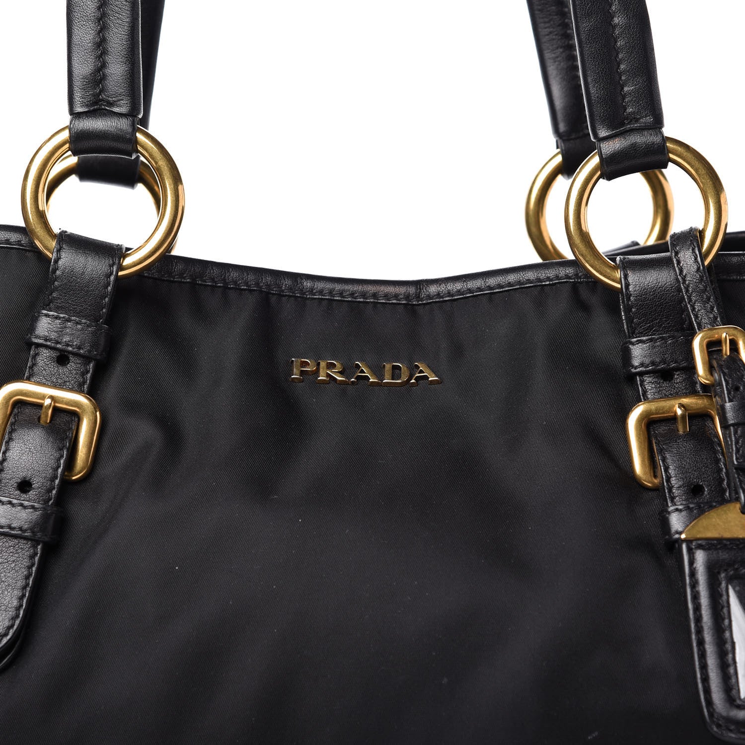 Prada Tessuto Nylon Soft Calf Tote Black 10 of 10
