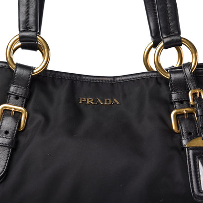 Prada Tessuto Nylon Soft Calf Tote Black 10 of 10