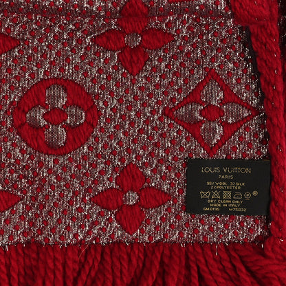 Louis Vuitton Wool Silk Logomania Shine Scarf Rubis 3 of 3