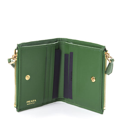Prada Vitello Move Zip Coin Case Wallet Verde 5 of 6