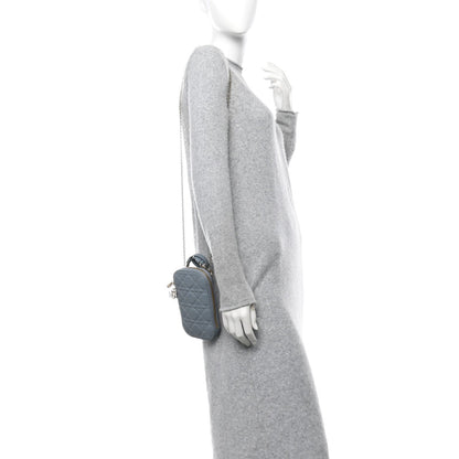 Christian Dior Lambskin Cannage Lady Dior Phone Holder Cloud Blue 2 of 7