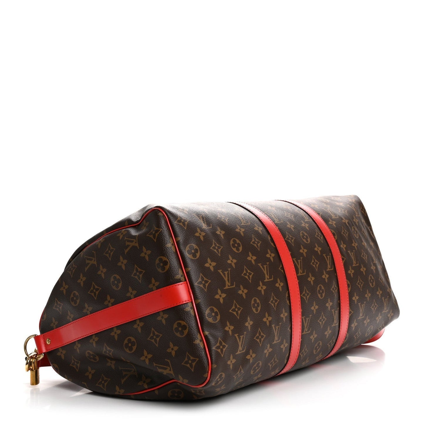 Calfskin Monogram Keepall Bandouliere 50 Coquelicot