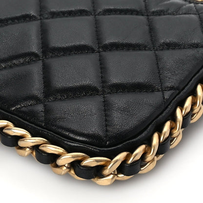 Chanel Lambskin Quilted Chain Around Top Handle Mini Bag Black 9 of 9