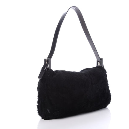Fendi Rabbit Fur Baguette Black 3 of 9