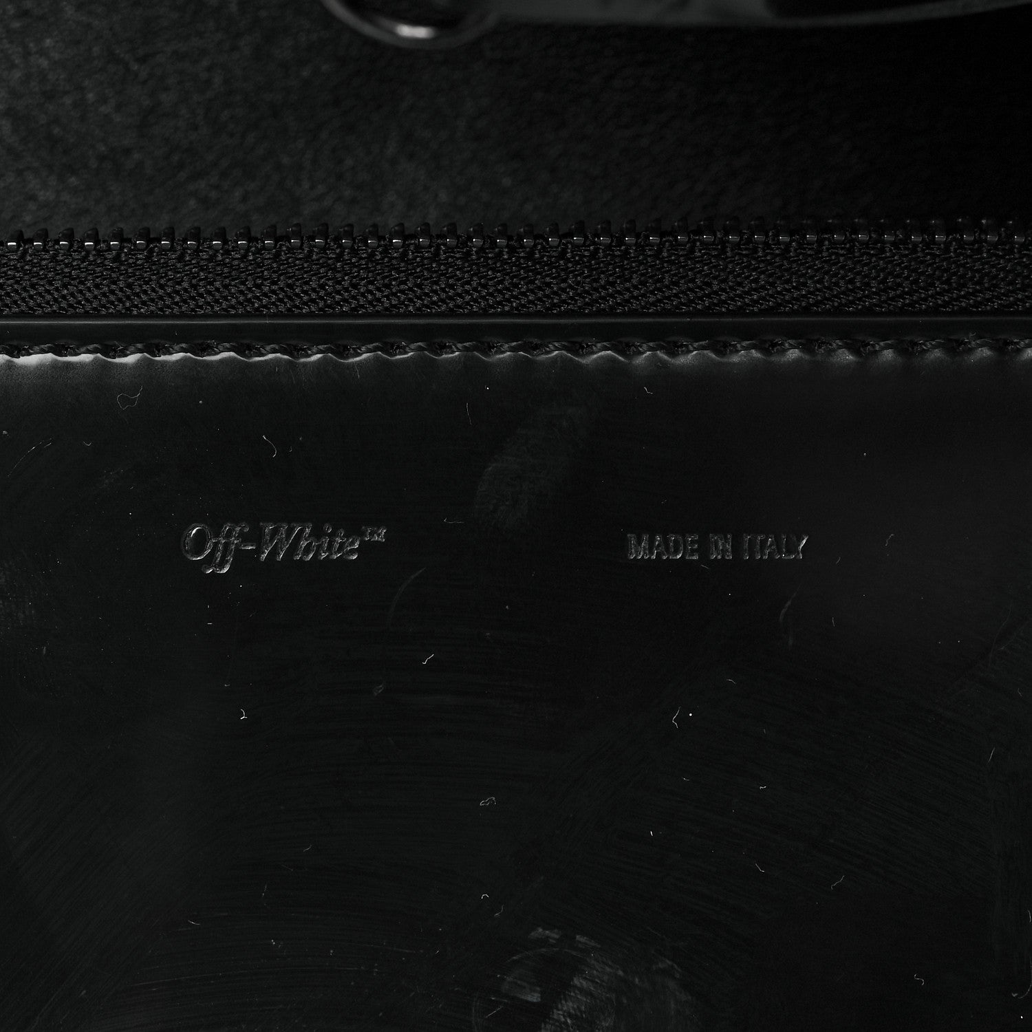 Off-White Patent Mirror Binder Clip Bag Black 7 of 10