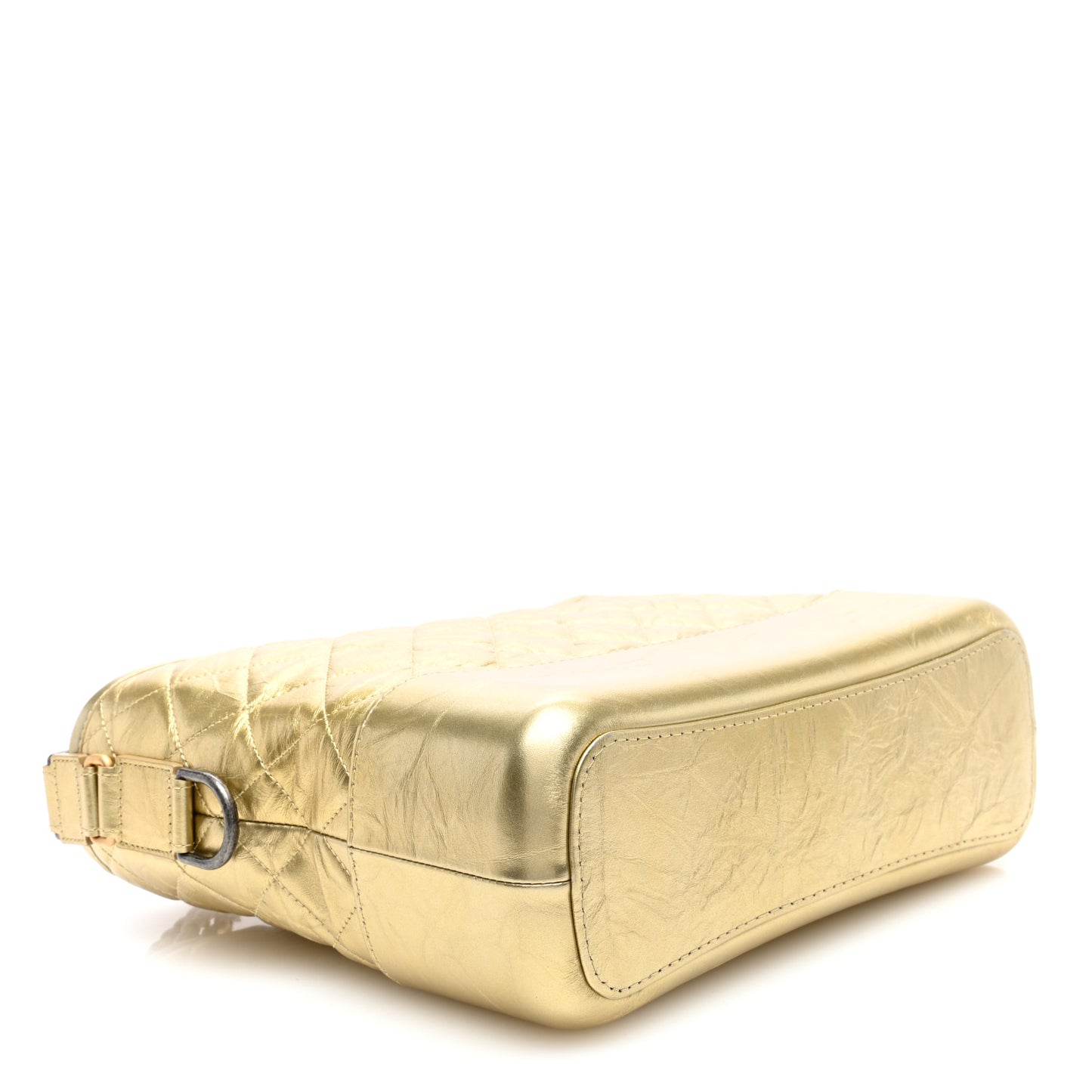 Metallic Aged Calfskin Quilted Medium Gabrielle Gold