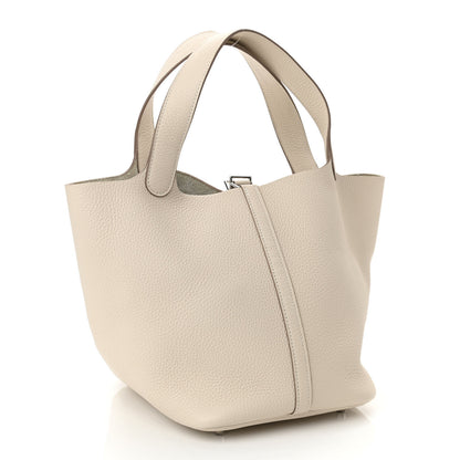 Hermes Taurillon Clemence Picotin Lock 22 MM Craie 3 of 10