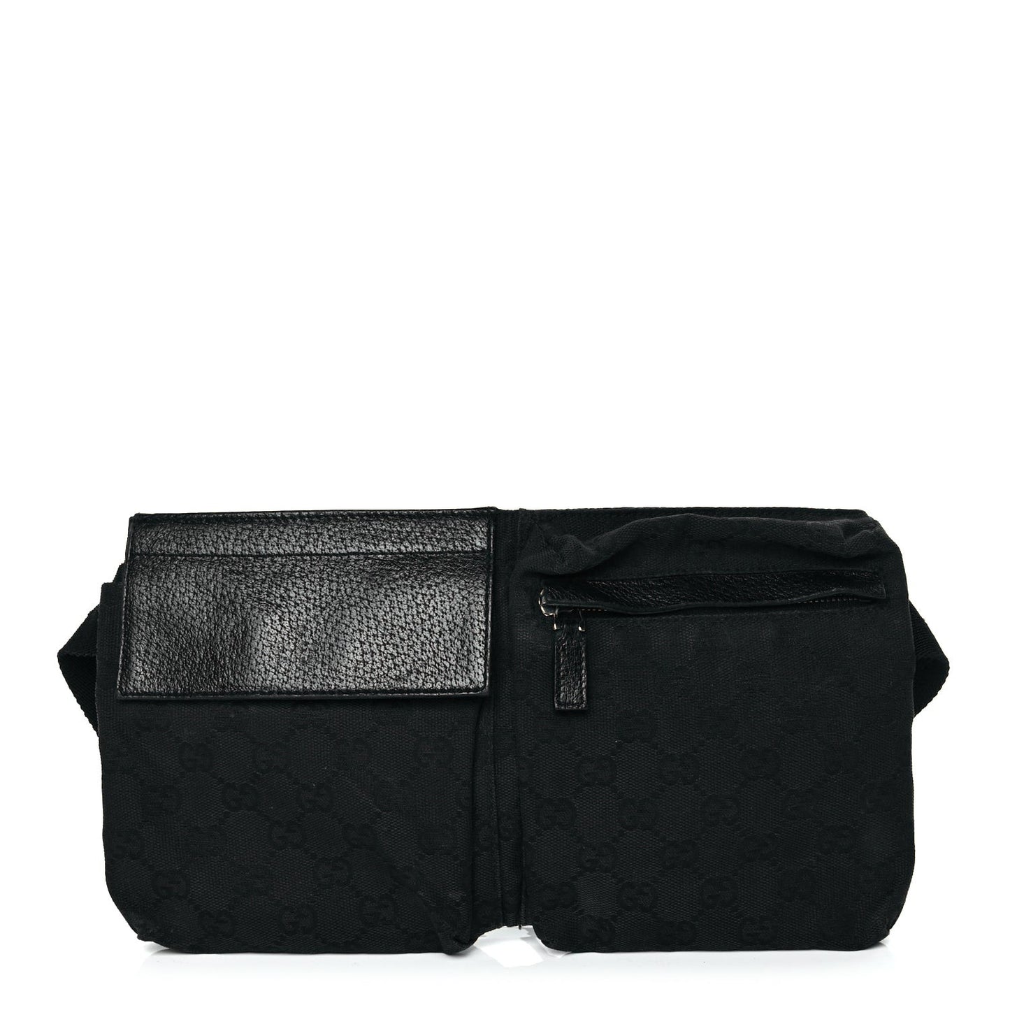 GG Monogram Double Pocket Belt Bag Black