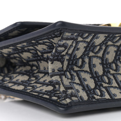 Christian Dior Oblique 30 Montaigne Chain Flap Bag Blue 9 of 12