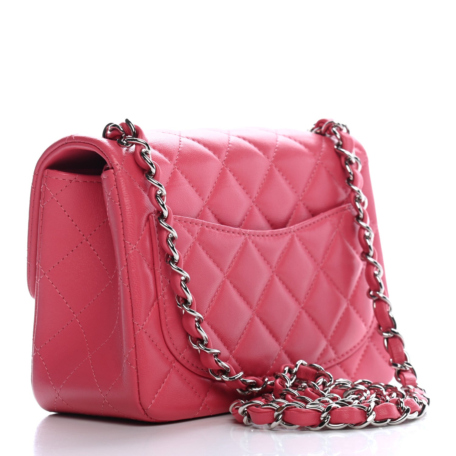 Chanel Lambskin Quilted Mini Square Flap Pink 3 of 9