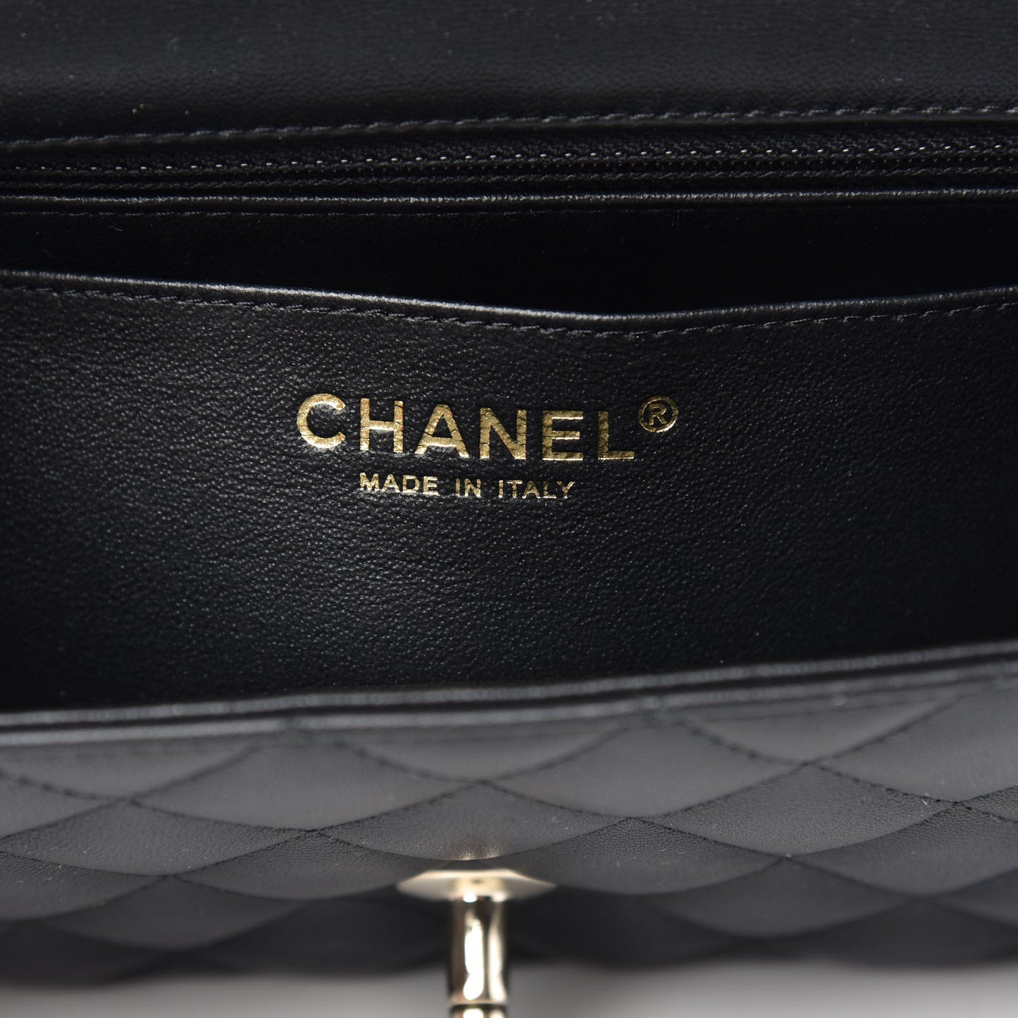 Lambskin Quilted Mini Rectangular Flap Black