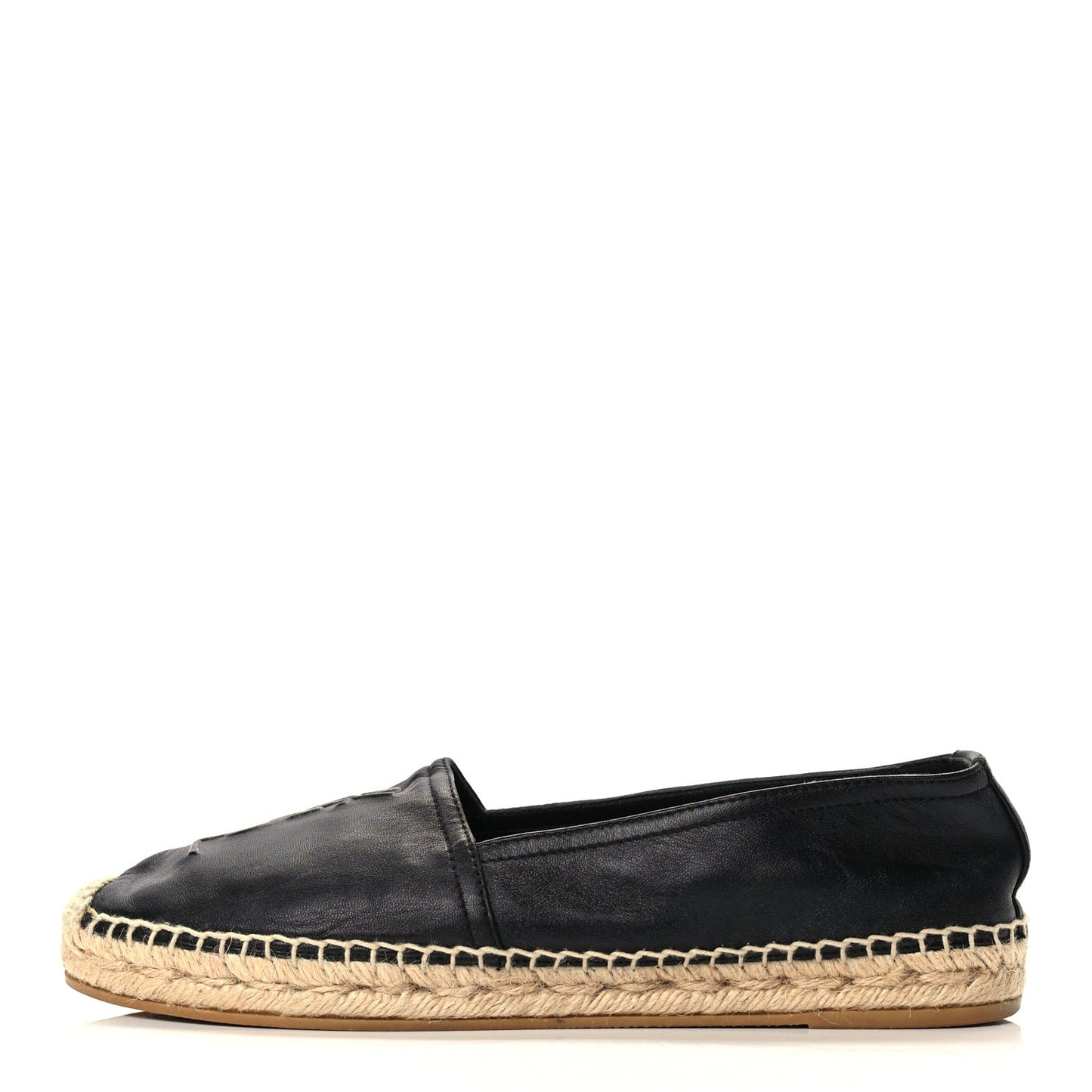 Lambskin Monogram Espadrilles 38 Black