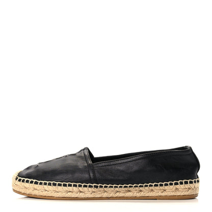 Saint Laurent Lambskin Monogram Espadrilles 38 Black 1 of 10