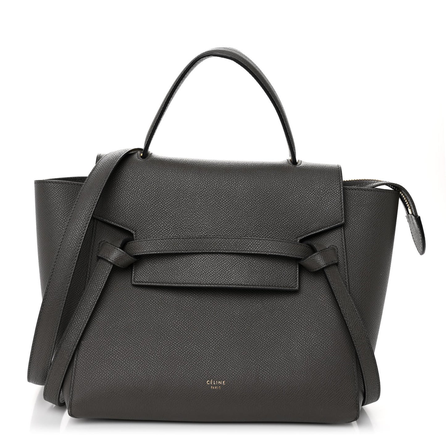 Grained Calfskin Micro Belt Bag Grey