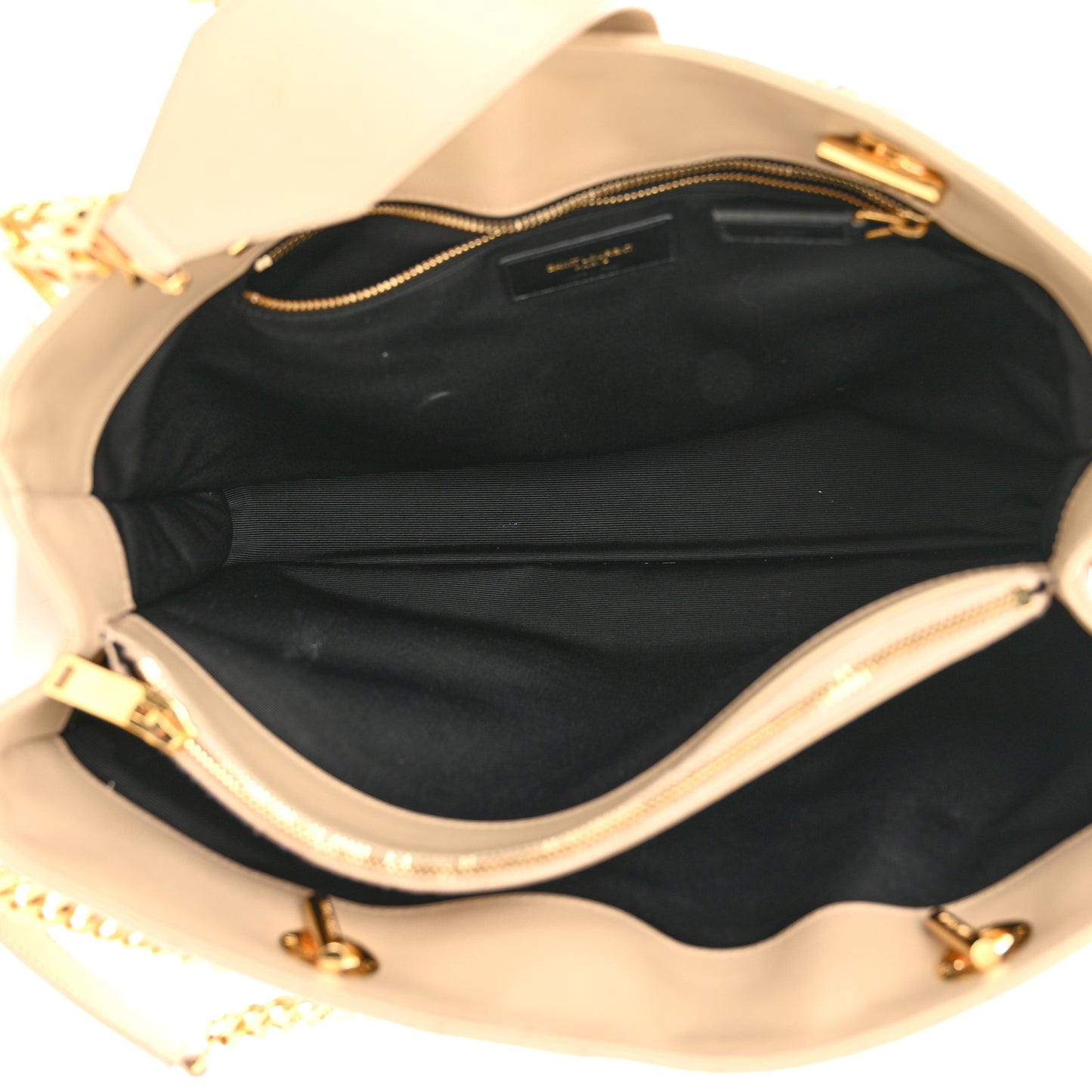 Grain De Poudre Matelasse Chevron Monogram Shopping Bag Nude Powder