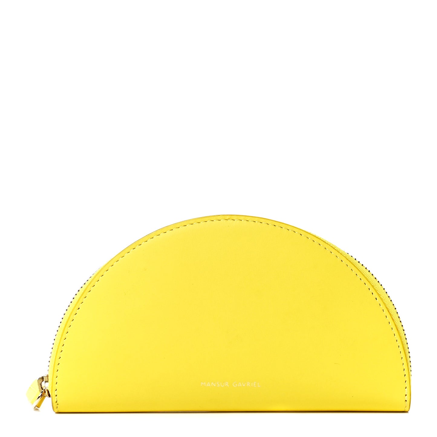 Calfskin Half Moon Clutch Yellow