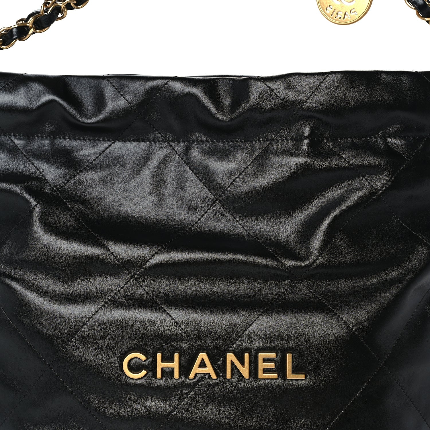 Chanel Shiny Calfskin Quilted 22 Black 7 of 9