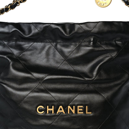 Chanel Shiny Calfskin Quilted 22 Black 7 of 9