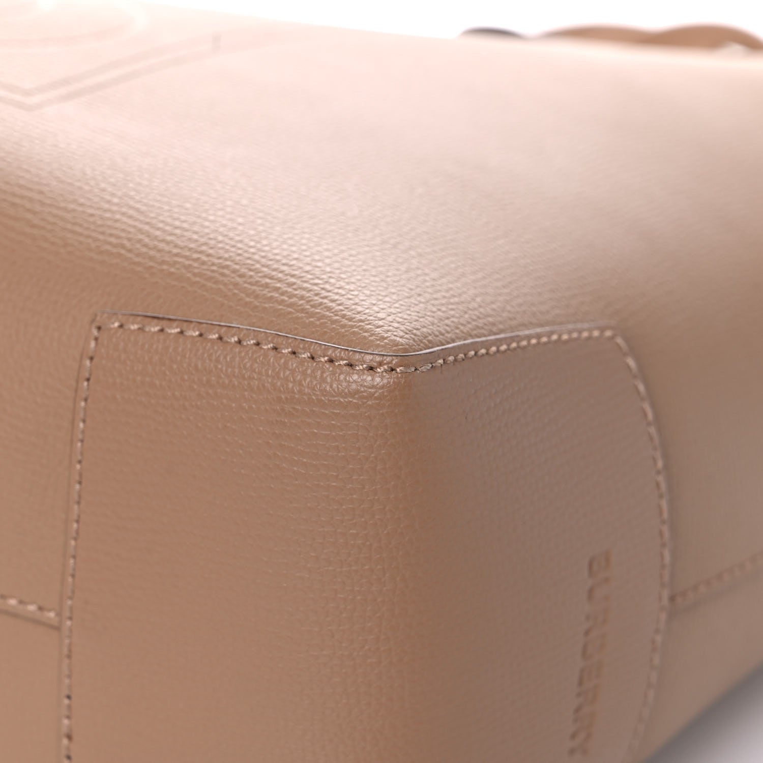 Burberry Calfskin TB Motif Embossed Medium Tote Camel 11 of 17